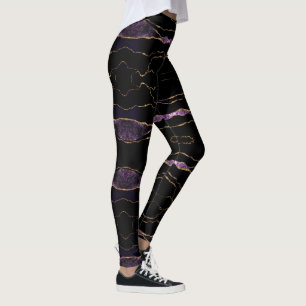 Purple Gold Black Leggings
