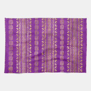 Purple & Gold Bohemian Unicorn Pattern Kitchen Towel