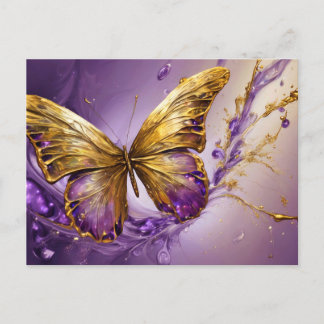 Purple & Gold Butterfly # 19 Postcard