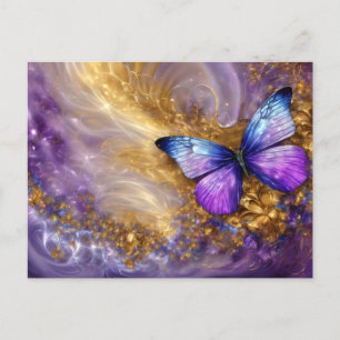 Purple & Gold Butterfly # 20 Postcard