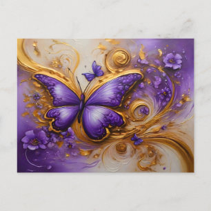 Purple & Gold Butterfly # 2 Postcard