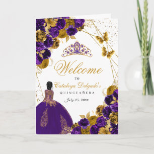 Purple & Gold Butterfly Quinceanera Program