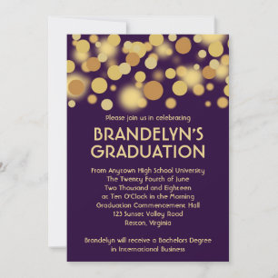 Purple Gold Celebration Graduation Announcement