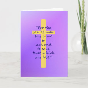Purple Gold Christian Cross Easter Card