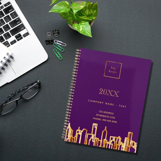 Purple gold city skyline business logo 2024 planner (Creator Uploaded)
