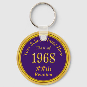 Purple, Gold Class of 1968 Class Reunion Keychains