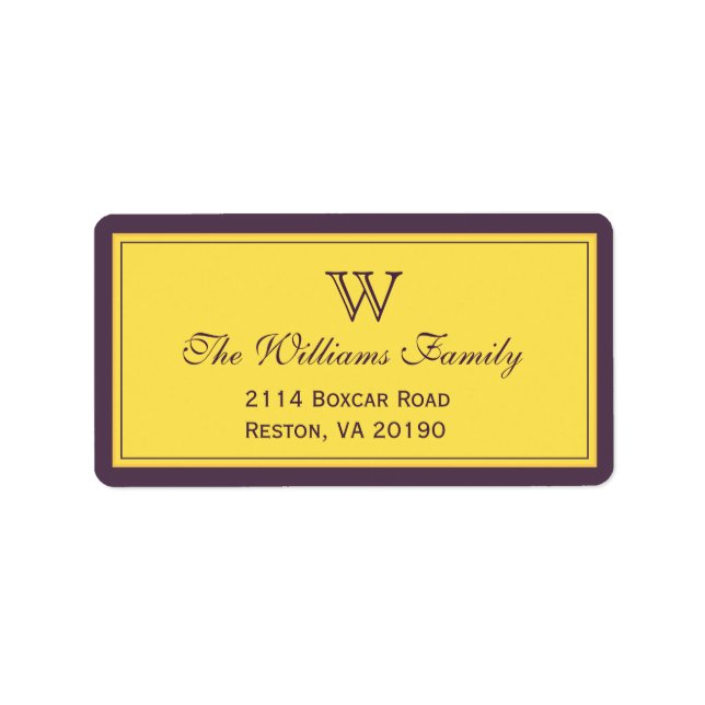 Purple & Gold Classic Border Label (Front)