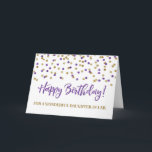 Purple Gold Confetti Daughter in Law Birthday Card<br><div class="desc">Birthday card for daughter in law with purple and gold modern glitter confetti pattern. Please note glitter effect is photographic effect only.</div>