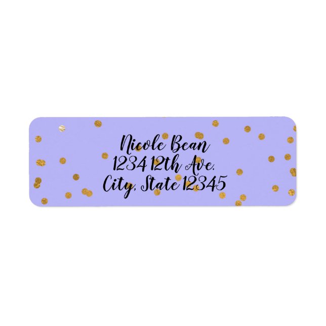 Purple & Gold Confetti Dots Modern Glamour Glam (Front)