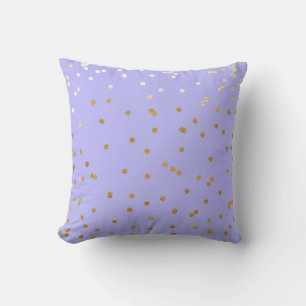 Purple & Gold Confetti Dots Modern Glamour Glam Throw Pillow