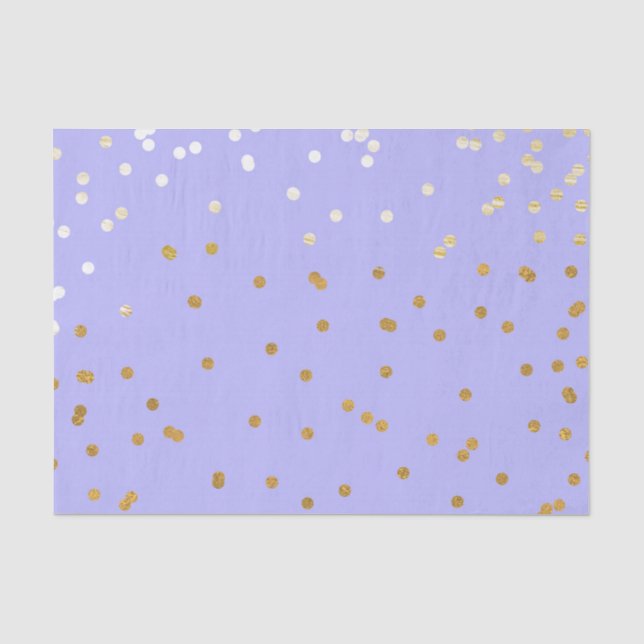 Purple & Gold Confetti Dots Modern Glamour Glam Tissue Paper (Front)