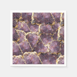 Purple Gold Crystal Collage Napkins