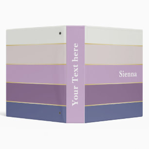 Purple Gold Custom Summer Colour Block Stripes Binder