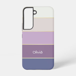 purple gold Custom Summer Colour Block Stripes Samsung Galaxy Case