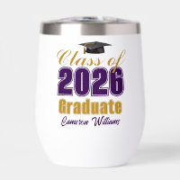 Purple Gold Customized Class of 2026 Graduation