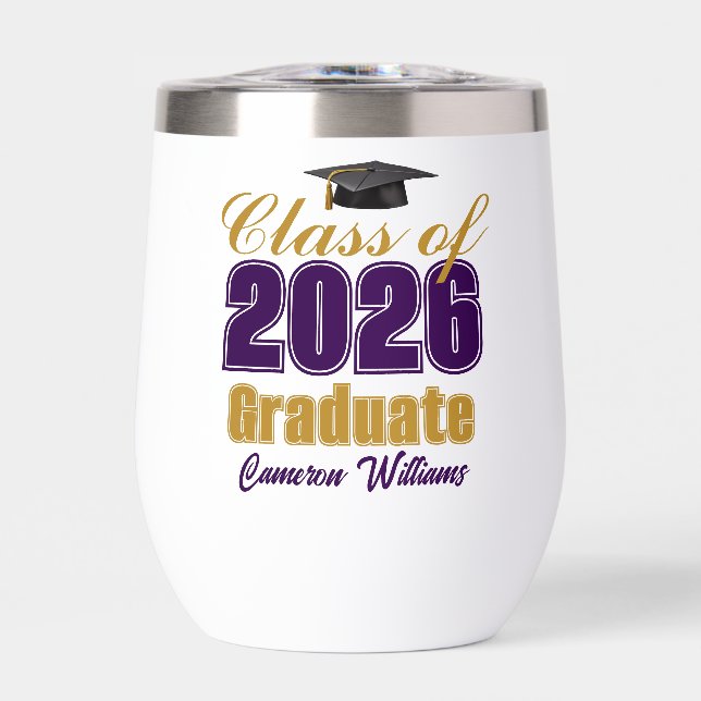 Purple Gold Customized Class of 2026 Graduation (Front)