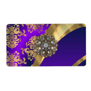 Purple & gold damask