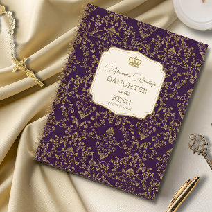Purple Gold Damask Daughter of the King Notebook