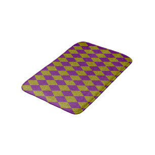 Purple & Gold Diamond Glitter Bath Mat