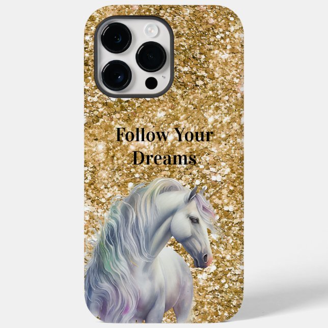 Purple Gold Dream Unicorn Gold Glitter Sparkle Case-Mate iPhone Case (Back)