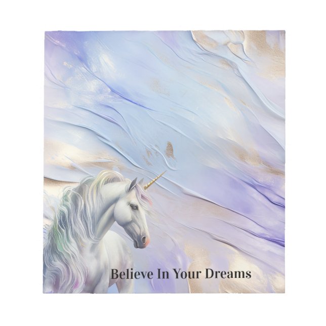 Purple Gold Dream Unicorn  Notepad (Front)