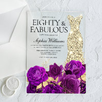 Purple & Gold Dress 80th Birthday Party
