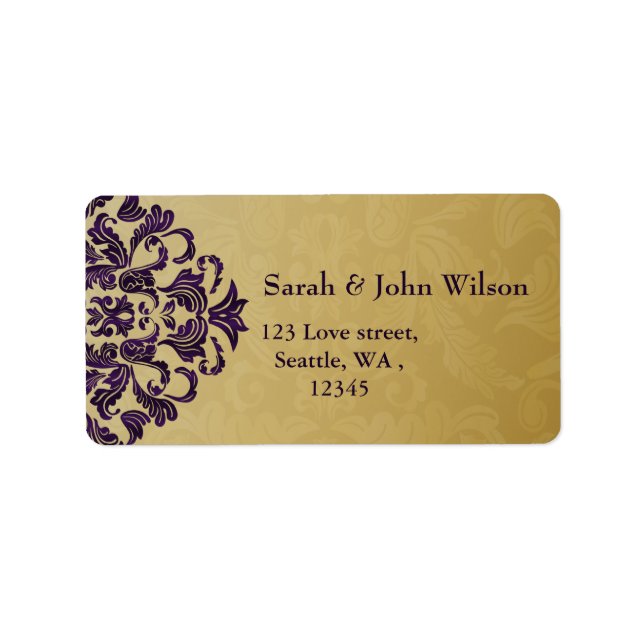 purple gold elegance return address label (Front)