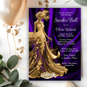 Purple Gold Elegant Sneaker Ball  Invitation