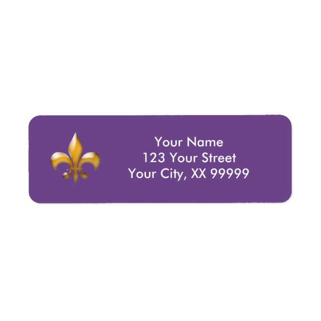 Purple Gold Fleur de Lis (Front)