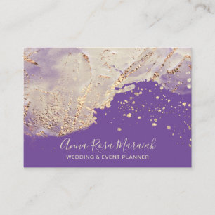 *~* Purple  Gold Foil  Beauty Wedding Elegant Business Card