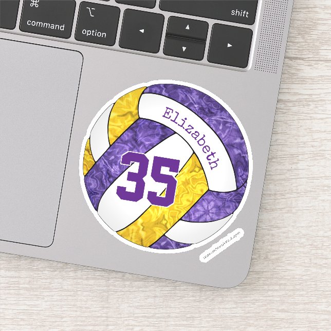 purple gold girls volleyball player team colours (Detail)