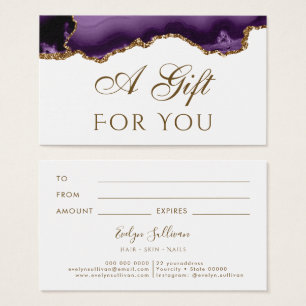 purple gold glitter Agate Gift Card