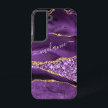 Purple Gold Glitter Custom Your Name Personalized Samsung Galaxy Case<br><div class="desc">Samsung Galaxy Cases or iPhone Cases with Agate Purple Violet Gold Glitter Geode Custom Name Sparkle Marble Personalized Birthday - Anniversary or Wedding Gift / Suppliest - Add Your Name - Text or Remove - Make Your Special Gift - Resize and move or remove and add text / elements with...</div>