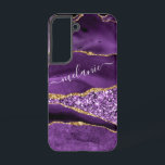 Purple Gold Glitter Custom Your Name Personalized Samsung Galaxy Case<br><div class="desc">Samsung Galaxy Cases or iPhone Cases with Agate Purple Violet Gold Glitter Geode Custom Name Sparkle Marble Personalized Birthday - Anniversary or Wedding Gift / Suppliest - Add Your Name - Text or Remove - Make Your Special Gift - Resize and move or remove and add text / elements with...</div>