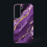 Purple Gold Glitter Gift Your Name Personalized Samsung Galaxy Case<br><div class="desc">Samsung Galaxy Cases or iPhone Cases with Agate Purple Violet Gold Glitter Geode Custom Name Sparkle Marble Personalized Birthday - Anniversary or Wedding Gift / Suppliest - Add Your Name - Text or Remove - Make Your Special Gift - Resize and move or remove and add text / elements with...</div>