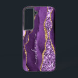 Purple Gold Glitter Marble Custom Name Personalize Samsung Galaxy Case<br><div class="desc">Samsung Galaxy Cases or iPhone Cases with Agate Purple Violet Gold Glitter Geode Custom Name Sparkle Marble Personalized Birthday - Anniversary or Wedding Gift / Suppliest - Add Your Name - Text or Remove - Make Your Special Gift - Resize and move or remove and add text / elements with...</div>
