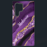 Purple Gold Glitter Marble Custom Your Name Samsung Galaxy Case<br><div class="desc">Samsung Galaxy Case or iPhone Case with Agate Purple Violet Gold Glitter Geode Custom Name Sparkle Marble Personalized Birthday - Anniversary or Wedding Gift / Suppliest - Add Your Name - Text or Remove - Make Your Special Gift - Resize and move or remove and add text / elements with...</div>