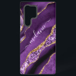 Purple Gold Glitter Marble Gift with Custom Name Samsung Galaxy Case<br><div class="desc">Samsung Galaxy Case or iPhone Case with Agate Purple Violet Gold Glitter Geode Custom Name Sparkle Marble Personalized Birthday - Anniversary or Wedding Gift / Suppliest - Add Your Name - Text or Remove - Make Your Special Gift - Resize and move or remove and add text / elements with...</div>