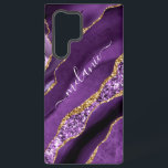 Purple Gold Glitter Marble Gift with Custom Name Samsung Galaxy Case<br><div class="desc">Samsung Galaxy Case or iPhone Case with Agate Purple Violet Gold Glitter Geode Custom Name Sparkle Marble Personalized Birthday - Anniversary or Wedding Gift / Suppliest - Add Your Name - Text or Remove - Make Your Special Gift - Resize and move or remove and add text / elements with...</div>