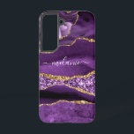 Purple Gold Glitter Marble Your Name Personalized Samsung Galaxy Case<br><div class="desc">Samsung Galaxy Cases or iPhone Cases with Agate Purple Violet Gold Glitter Geode Custom Name Sparkle Marble Personalized Birthday - Anniversary or Wedding Gift / Suppliest - Add Your Name - Text or Remove - Make Your Special Gift - Resize and move or remove and add text / elements with...</div>