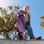 Purple Gold Glitter Skateboard with Custom Name<br><div class="desc">Skateboards with Agate Purple Violet Gold Glitter Geode Custom Name Sparkle Marble Personalized Birthday - Anniversary Skateboard Gift - Add Your Name - Text or Remove - Make Your Special Gift - Resize and move or remove and add text / elements with Customization tool. Choose fonts / size / colour...</div>