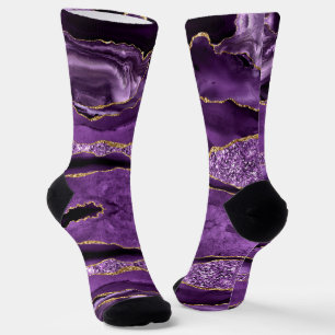 Purple Gold Glitter Socks
