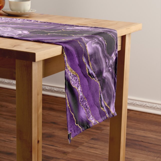 Purple Gold Glitter Table Runner (In Situ)