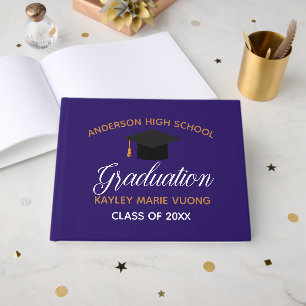 Purple Gold Graduation Autograph Keepsake 2025 Guest Book