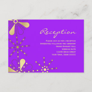 Purple & Gold Indian Inspired Reception Info Card