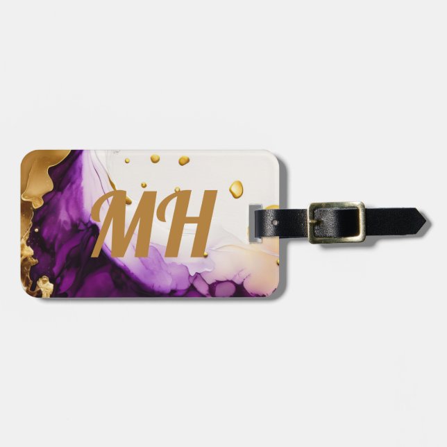 Purple Gold Infusion Luggage Tag (Front Horizontal)