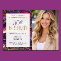 Purple Gold Jewelled Strata 30th Birthday Photo