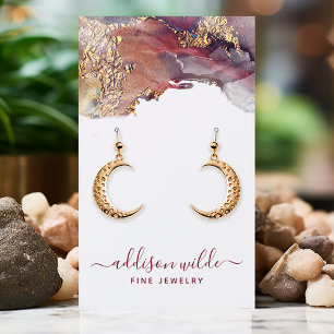 Purple Gold Liquid Watercolor Ink Jewellery Displa Business Card