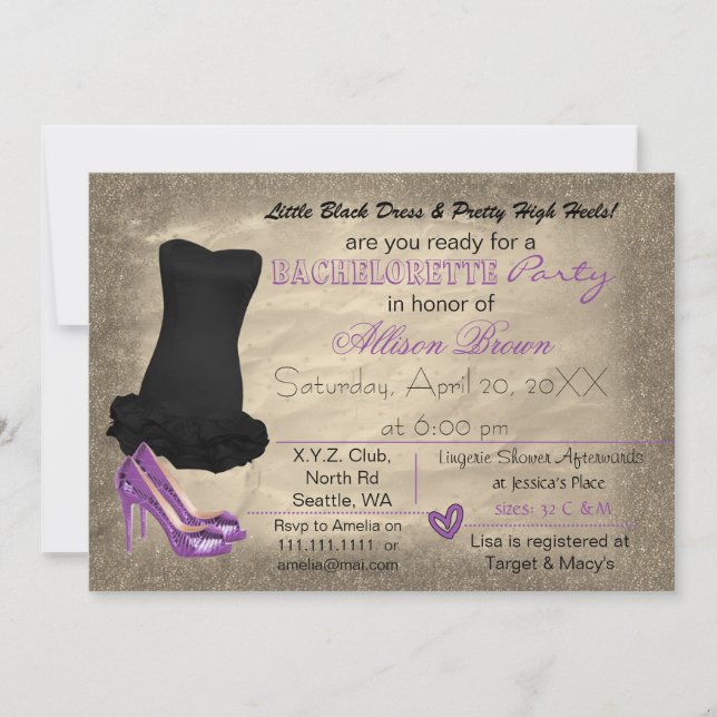 Purple Gold Little Black Robe invitation (Devant)
