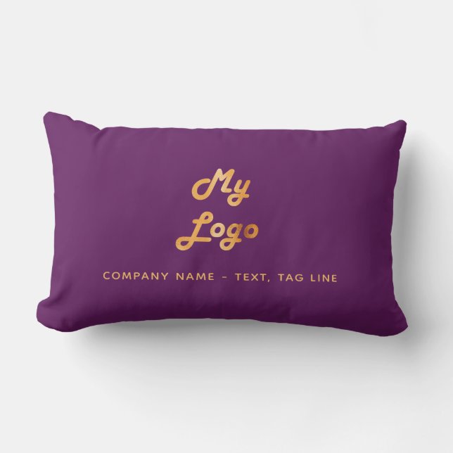 Purple gold logo business hotel rental pool lumbar pillow (Front)